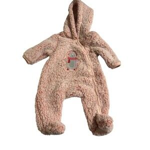 Mini Bean Size 0-3 Mths. NWT Faux Fur One Piece Pink